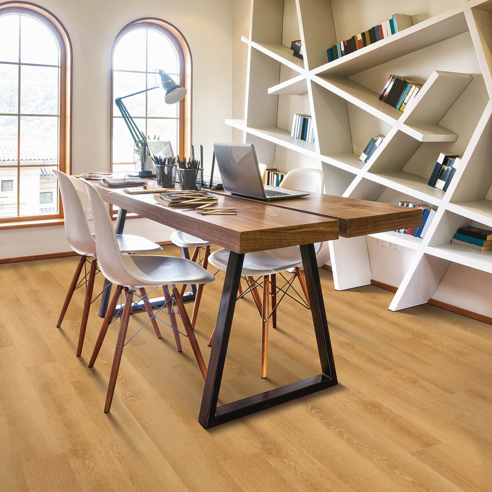 Vinyl flooring for study room | Lake Interiors Chelan